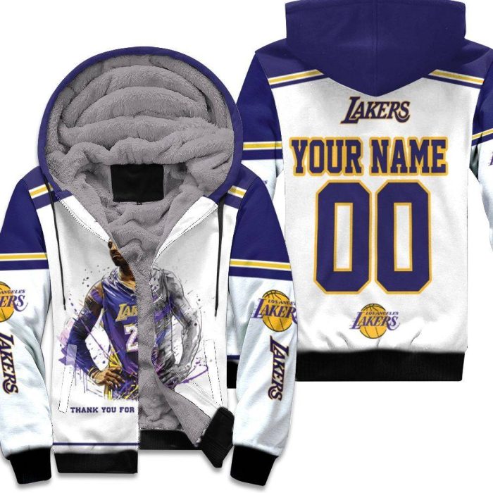 Legend Kobe Bryant Los Angeles Lakers Thank You For The Memories Personalized Unisex Fleece Hoodie