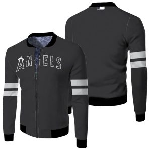 Los Angeles Angels Black 2019 Inspired Style Fleece Bomber Jacket