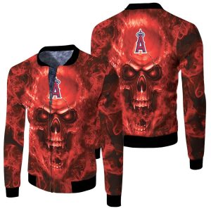 Los Angeles Angels MLB Fans Skull Fleece Bomber Jacket