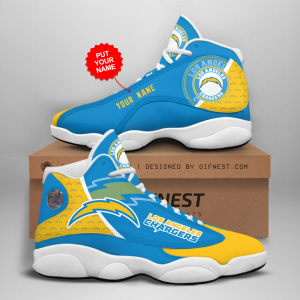 Los Angeles Chargers Men'S Jordan 13 Custom Name Personalized Shoes