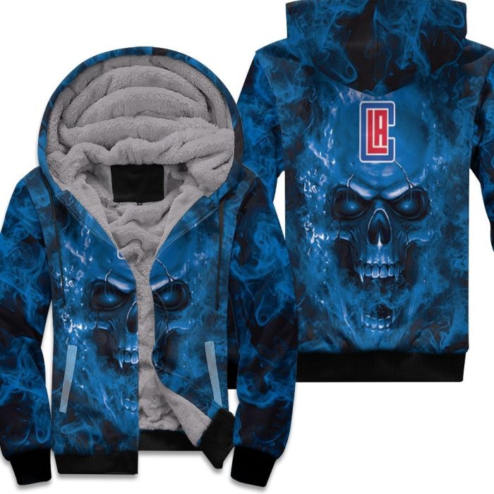 Los Angeles Clippers Nba Fans Skull Unisex Fleece Hoodie