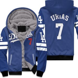 Los Angeles Dodgers Julio Urias 7 2020 Mlb Blue Inspired Style Unisex Fleece Hoodie