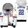 Los Angeles Dodgers Kershaw 22 2020 Championship Golden Edition White Inspired Style Unisex Fleece Hoodie