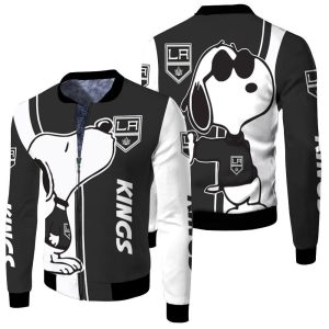 Los Angeles Kings Snoopy Lover 3D Printed Fleece Bomber Jacket