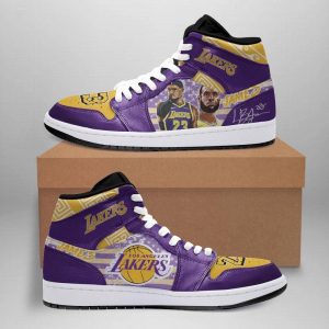 Los Angeles Lakers 2 Air Jordan 1 Sport Custom Sneakers