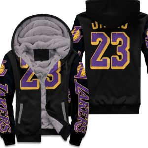 Los Angeles Lakers 23 Lebron James Inspired Unisex Fleece Hoodie