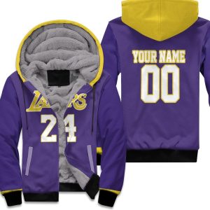 Los Angeles Lakers 24 Kobe Bryant Signature 3D Personalized Unisex Fleece Hoodie