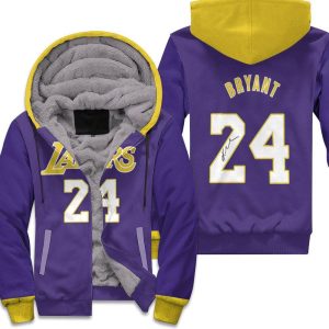 Los Angeles Lakers 24 Kobe Bryant Signature 3D Unisex Fleece Hoodie