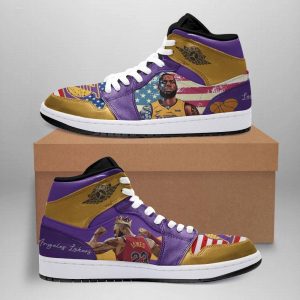 Los Angeles Lakers Air Jordan 1 Sport Custom Sneakers