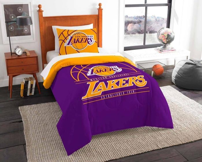 Los Angeles Lakers Bedding Set- 1 Duvet Cover & 2 Pillow Cases