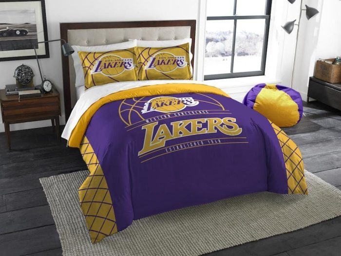 Los Angeles Lakers Bedding Set- 1 Duvet Cover & 2 Pillow Cases