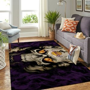 Los Angeles Lakers NBA Team Logo Skull Style Area Rug Living Room And Bed Room Rug