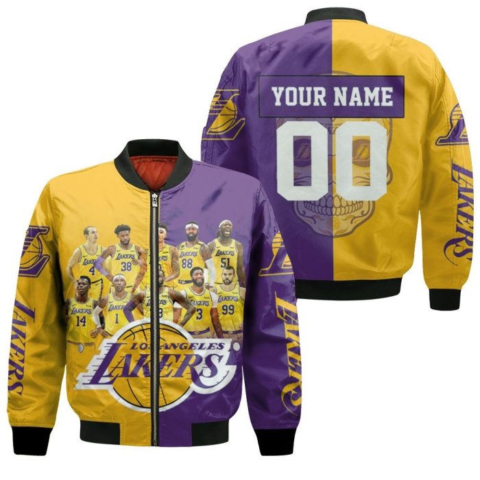 Los Angeles Lakers Skull Logo NBA Western Conference Personalized Bomber Jacket