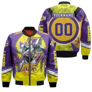 Los Angeles Lakers Western Conference Mashup Robot Bomber Jacket