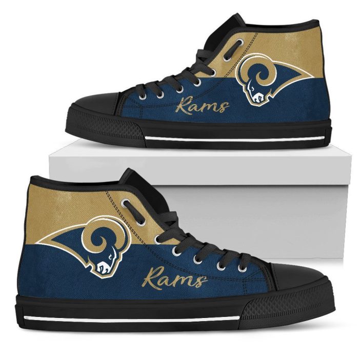 Los Angeles Rams NFL Football Custom Canvas High Top Shoes