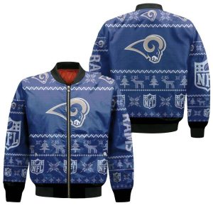 Los Angeles Rams NFL Ugly Christmas 3D Bomber Jacket