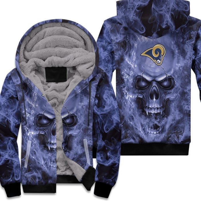 Los Angeles Rams Nfl Fans Skull Unisex Fleece Hoodie