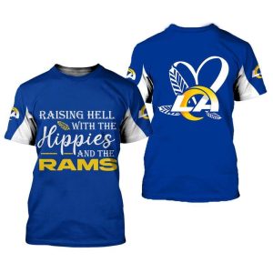 Los Angeles Rams Raising Hell With The Happies And The Rams Gift For Fan 3D T Shirt Sweater Zip Hoodie Bomber Jacket