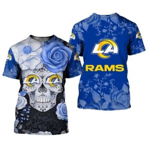 Los Angeles Rams Skull Gift For Fan 3D T Shirt Sweater Zip Hoodie Bomber Jacket