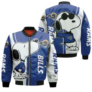Los Angeles Rams Snoopy Lover 3D Printed Bomber Jacket