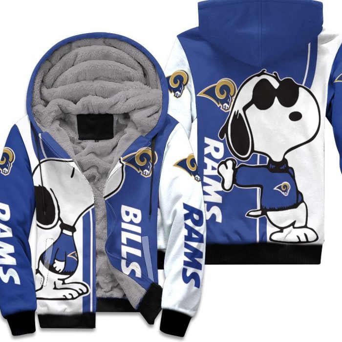 Los Angeles Rams Snoopy Lover 3D Printed Unisex Fleece Hoodie