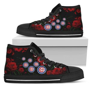 Lovely Rose Chicago Cubs MLB Baseball Custom Canvas High Top Shoes