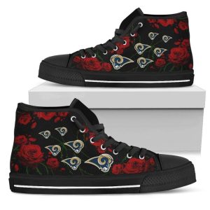 Lovely Rose Los Angeles Rams NFL Custom Canvas High Top Shoes