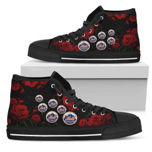 Lovely Rose New York Mets MLB Custom Canvas High Top Shoes