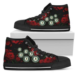 Lovely Rose Oakland Athletics MLB Custom Canvas High Top Shoes