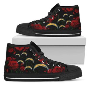 Lovely Rose Thorn Incredible Los Angeles Chargers NFL Custom Canvas High Top Shoes