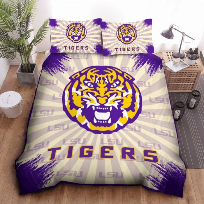 Lsu Tigers Duvet Cover Pillowcase Bedding Set