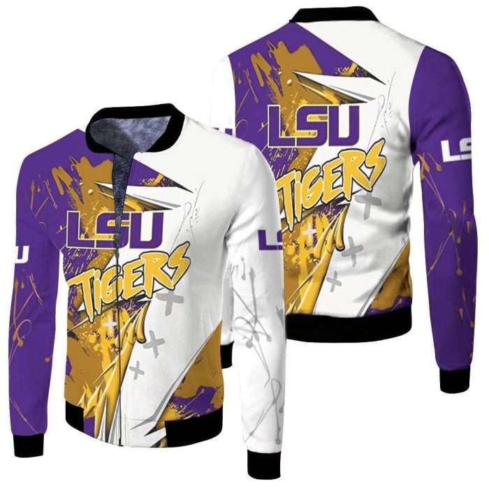 Lsu Tigers Ncaa For Lsu Fan 3D Fleece Bomber Jacket