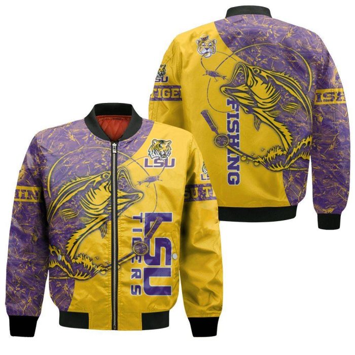 Lsu Tigers Ncaa For Tigers Fan Fishing Lover 3D Bomber Jacket