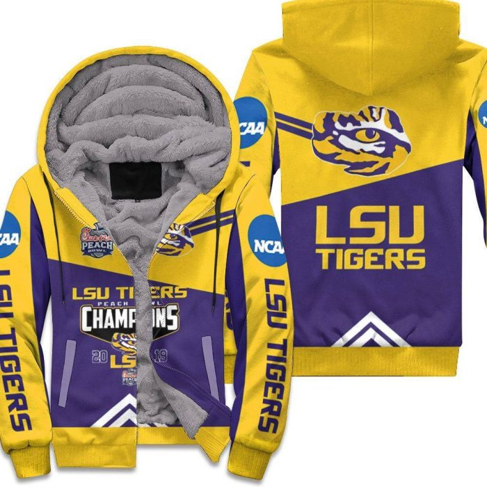 Lsu Tigers Peach Bowl Champions 2019 Ncaa For Lsu Fan 3D Unisex Fleece Hoodie