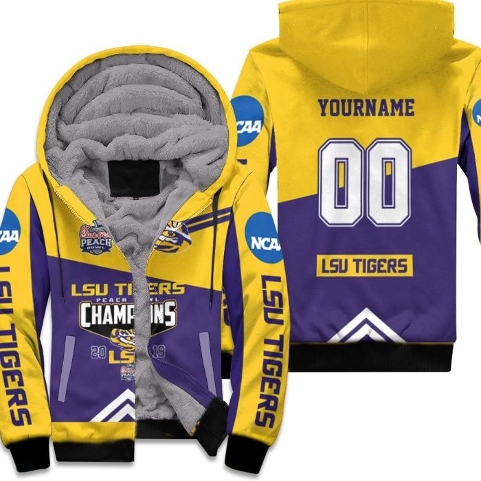 Lsu Tigers Peach Bowl Champions 2019 Ncaa For Lsu Fan 3D Unisex Fleece Hoodie