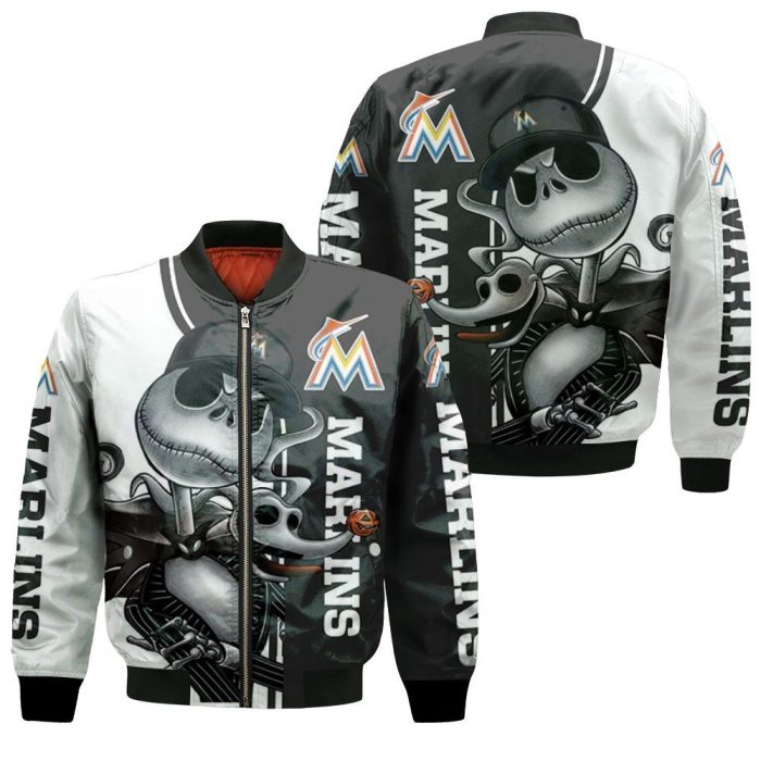 Marlins Jack Skellington And Zero Bomber Jacket