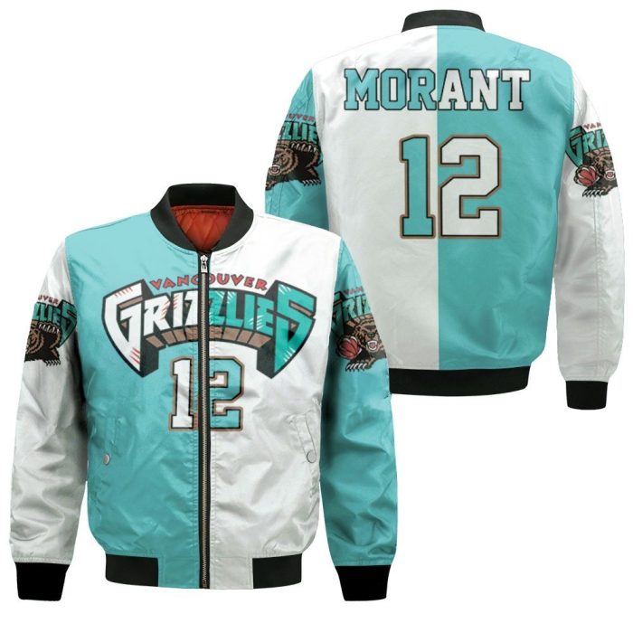 Memphis Grizzlies Ja Morant 12 2020 NBA New Arrival White & Teal Bomber Jacket