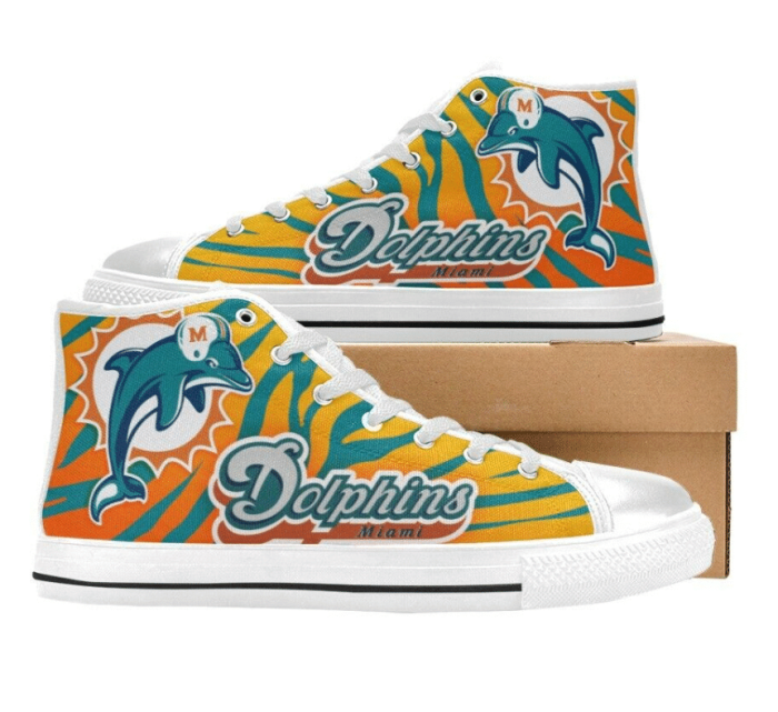 Miami Dolphins NFL Football 11 Custom Canvas High Top Shoes