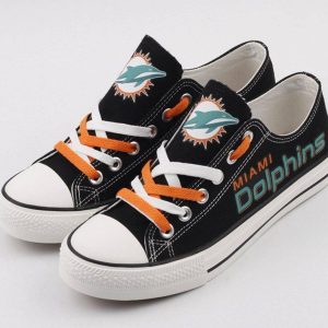 Miami Dolphins NFL Football 2 Gift For Fans Low Top Custom Canvas Shoes