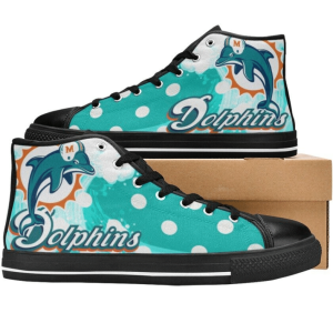 Miami Dolphins NFL Football 5 Custom Canvas High Top Shoes
