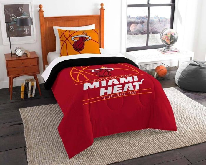 Miami Heat Bedding Set- 1 Duvet Cover & 2 Pillow Cases