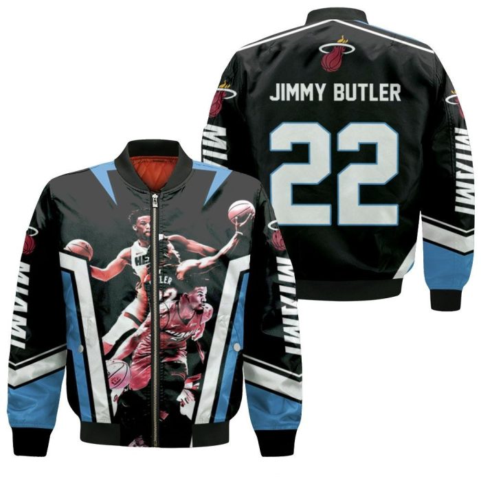Miami Heat Jimmy Butler 22 Signed For Fan Bomber Jacket