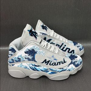 Miami Marlins Baseball Team Air Jordan 13 Custom Sneakers