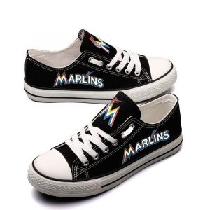 Miami Marlins MLB Baseball Gift For Fans Low Top Custom Canvas Shoes
