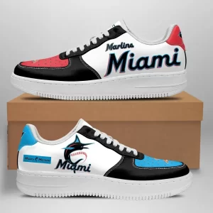 Miami Marlins Nike Air Force Shoes Unique Baseball Custom Sneakers