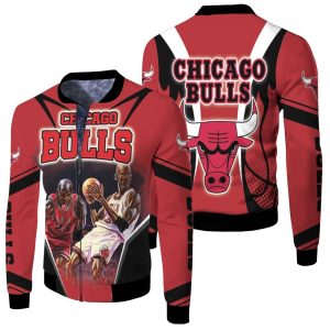 Michael Jordan 23 Chicago Bulls Caricature Style Fleece Bomber Jacket