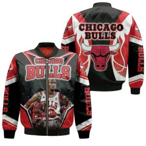 Michael Jordan 23 Chicago Bulls Fire Ball Bomber Jacket