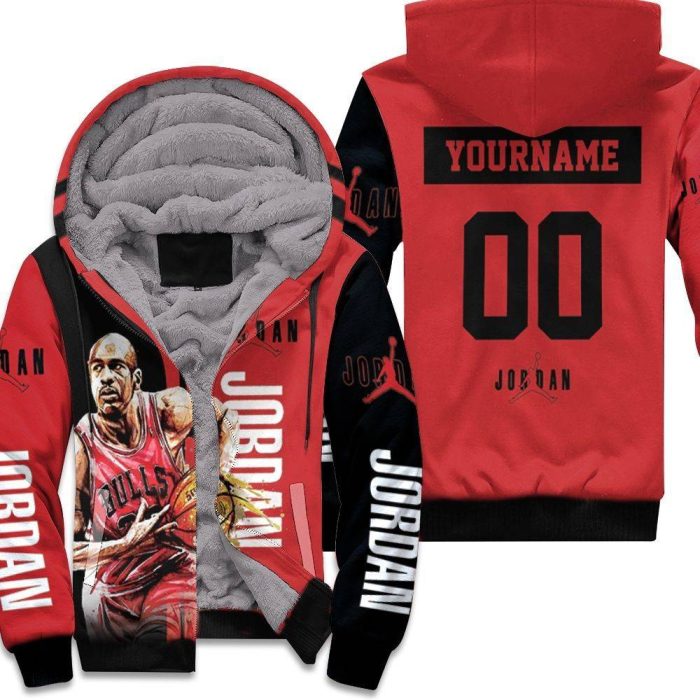 Michael Jordan 23 Chicago Bulls Running Unisex Fleece Hoodie