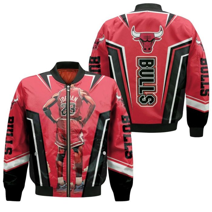 Michael Jordan 23 Chicago Bulls Standing Bomber Jacket