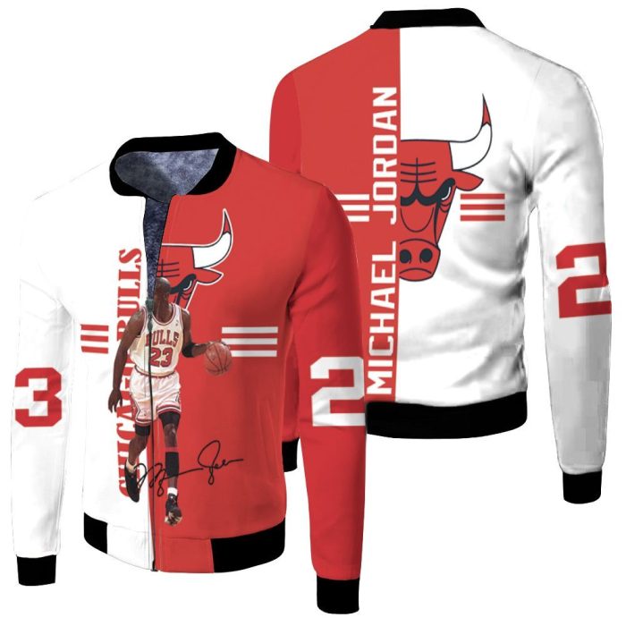 Michael Jordan 23 Signed 3D Fleece Bomber Jacket
